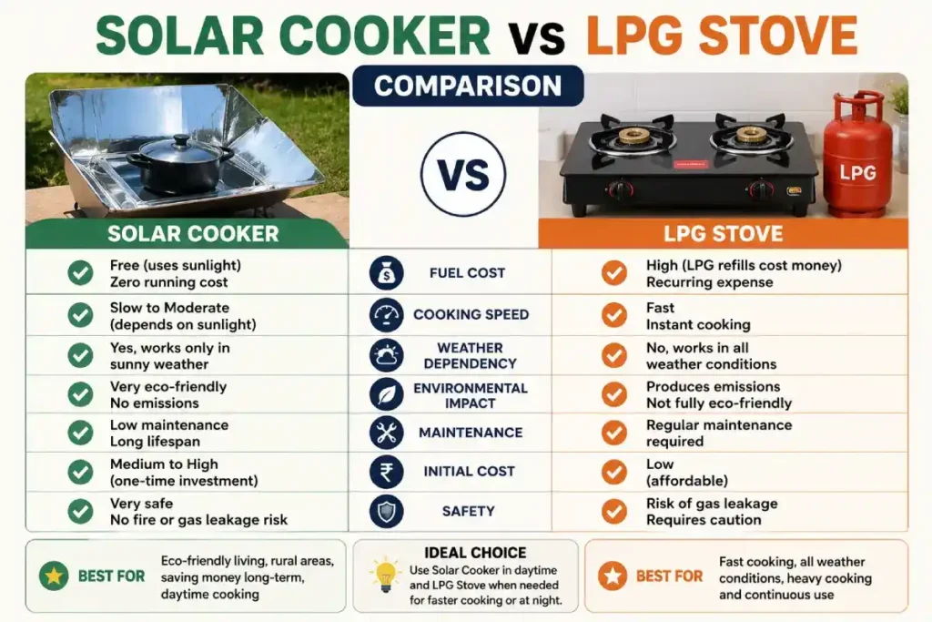 solar cooking solutions vs lpg gas stove